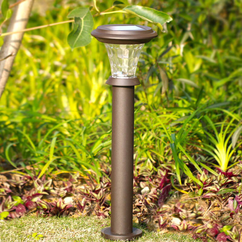 Modern Cylindrical Stainless Steel Glass Solar Outdoor LED Lawn Insert ...