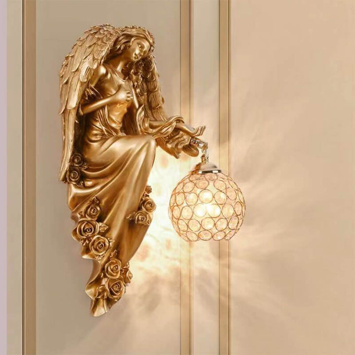 Applique Murale en Résine Cristal 1 Lumière Ange de Luxe Moderne Européen 