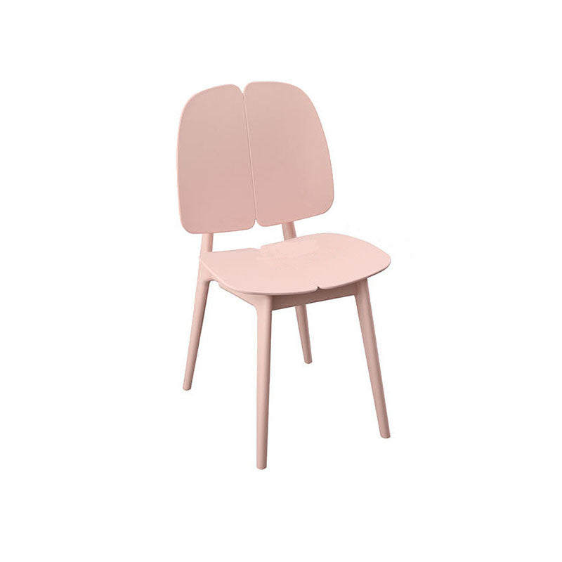 Chaise de salle à manger carrée en plastique et métal scandinave contemporain avec dossier pour salle à manger 