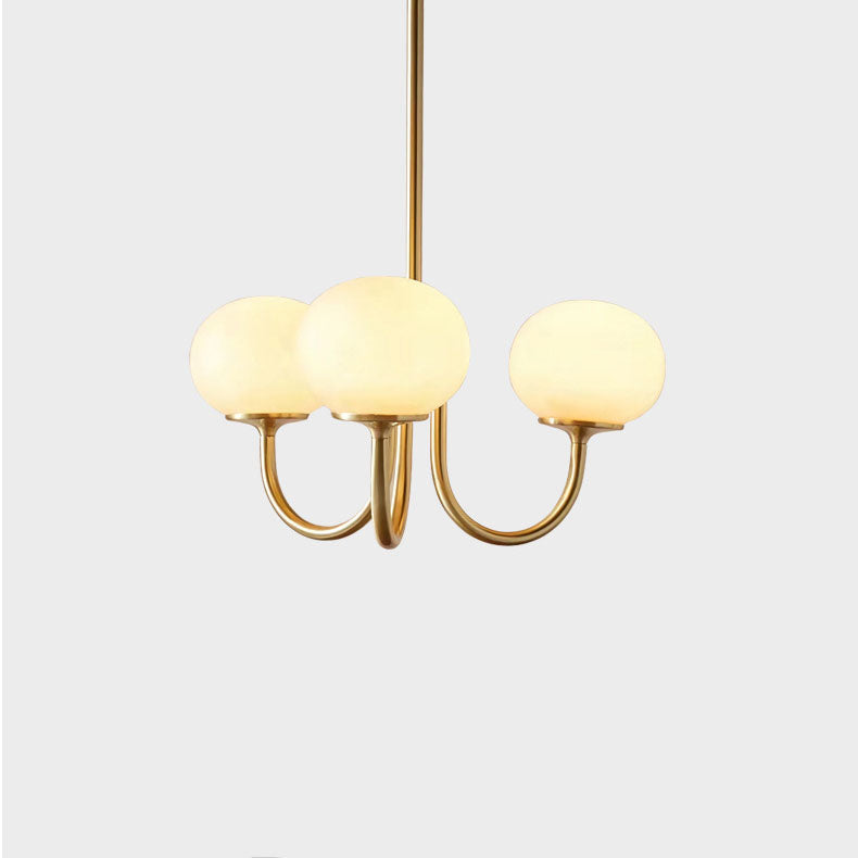 Lustre à 3 lumières en fer et verre traditionnel français pour salon 