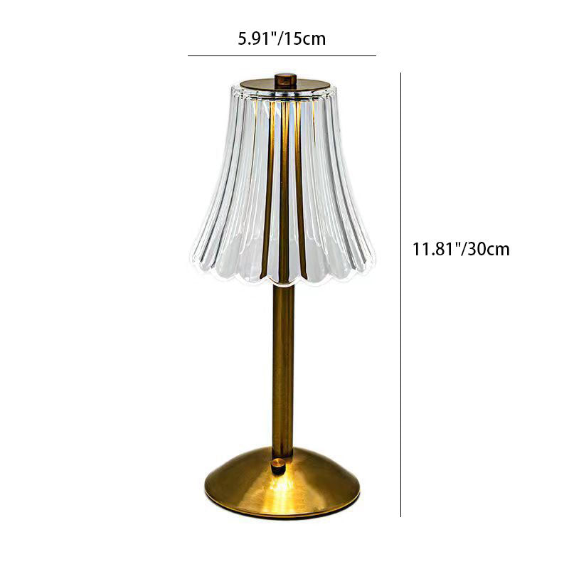 Lampe de Table LED en Métal Acrylique Fleur Vintage Traditionnelle Pour Chambre 