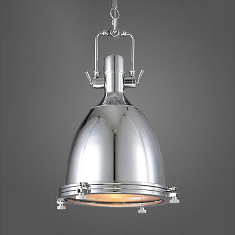 Suspension lumineuse contemporaine industrielle polonaise en fer avec abat-jour semi-circulaire à 1 lumière pour salle à manger 