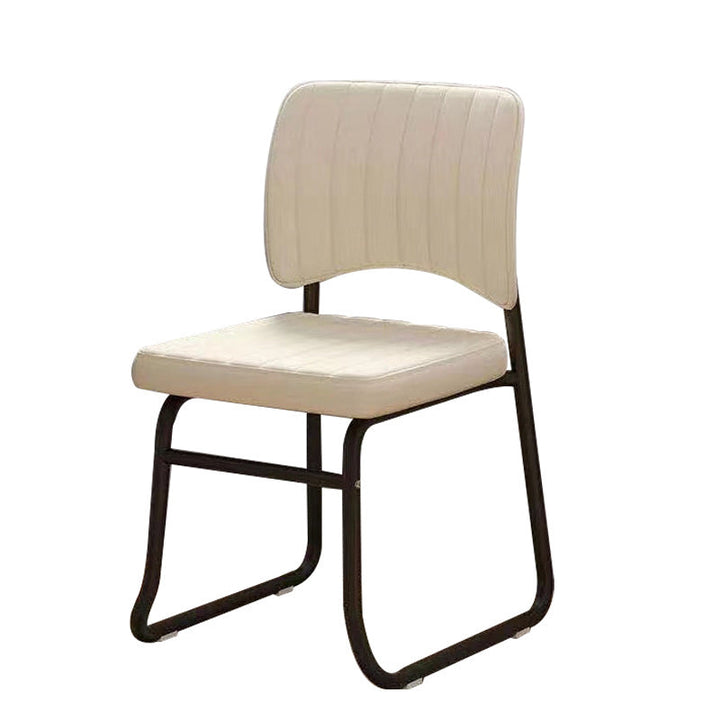 Chaise de bureau empilable en cuir PU carrée minimaliste moderne avec dossier pour la maison et le bureau 