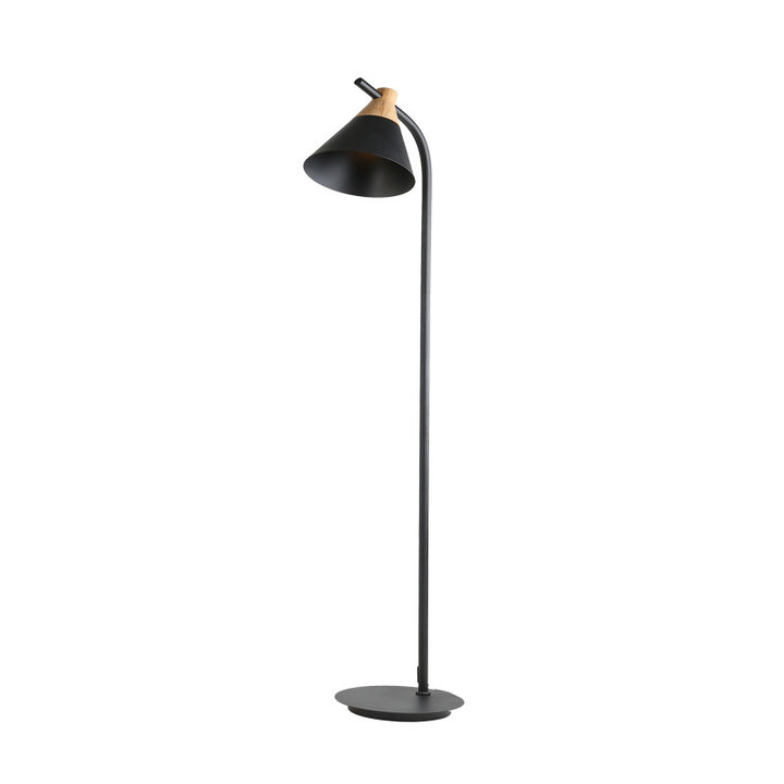 Lampadaire sur pied à 1 lumière avec abat-jour conique macaron créatif nordique 