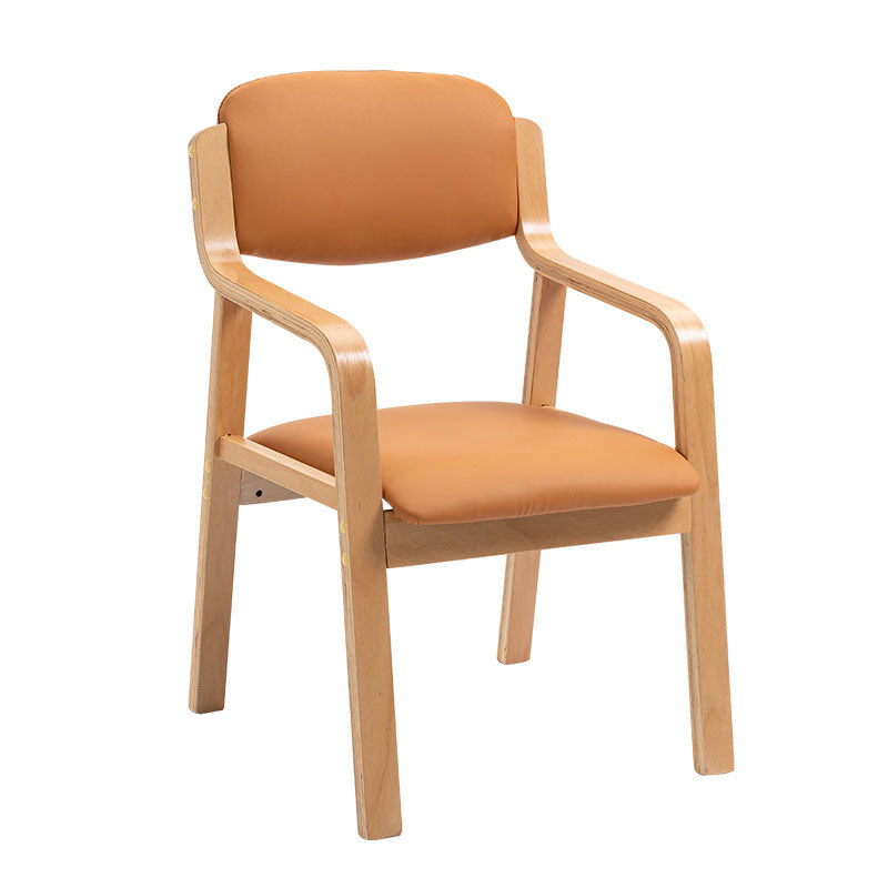 Chaise de salle à manger en tissu moderne simplicité bois éponge carrée dossier accoudoir pour salle à manger 