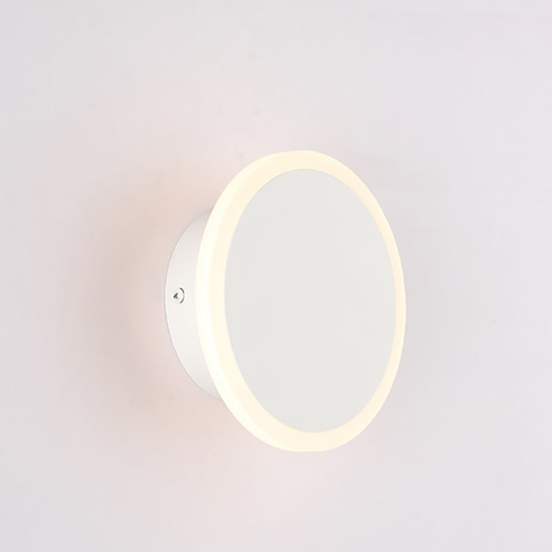Applique Murale LED en Fer Acrylique Rond Rotatif à Simplicité Moderne pour Chambre 
