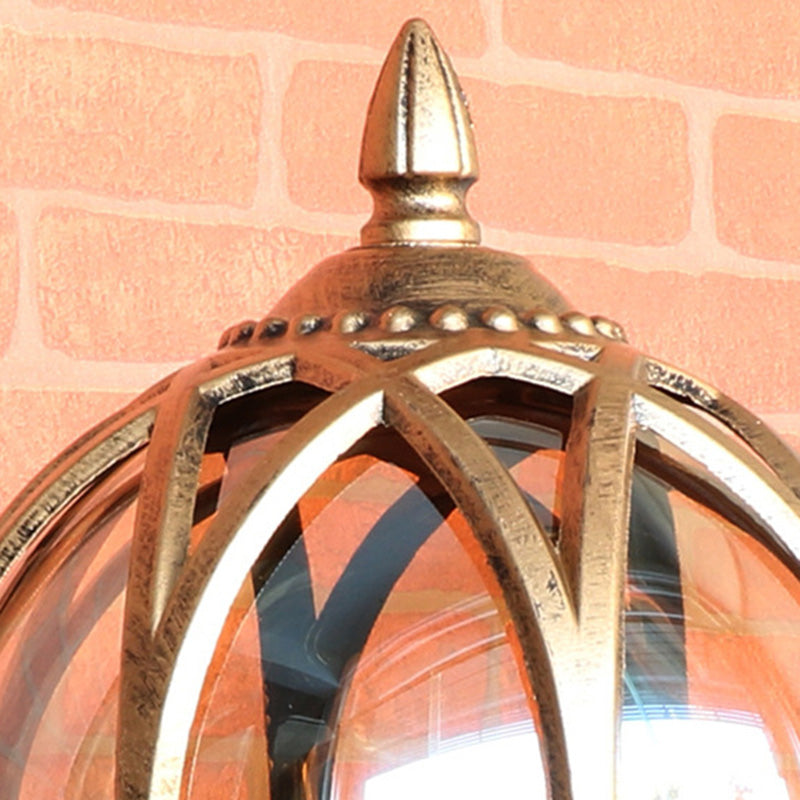 Traditionelle europäische wasserdichte Kugel-Aluminiumglas-Wandleuchte mit 1 Licht für die Außenterrasse 