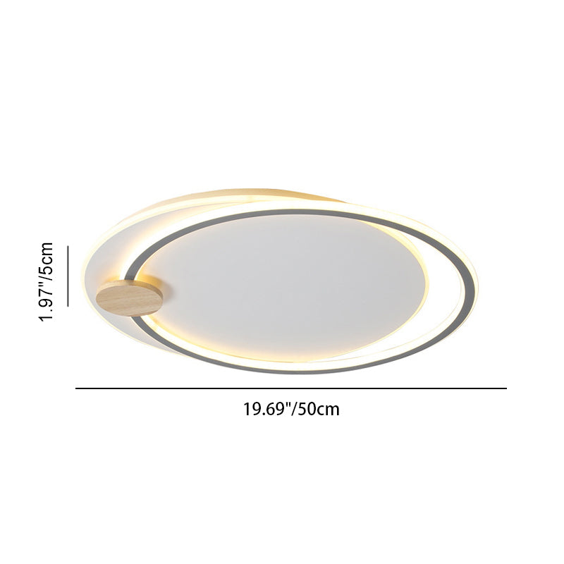 Zeitgenössische Einfachheit Eisen Kreis Ring Acryl LED Unterputz Deckenleuchte für Wohnzimmer