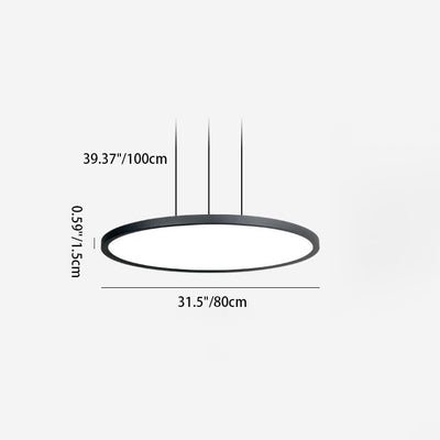 Modern Minimalist Aluminum Round Shape LED Pendant Light For Dining Room