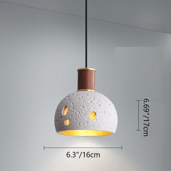 Moderne nordische Pendelleuchte mit Wabenstein-, Kupfer- und Kuppeldesign, rund, 1-flammig, für das Wohnzimmer 
