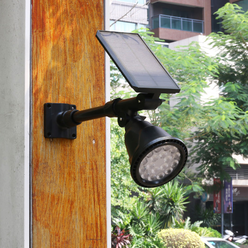 Projecteur LED Solaire Étanche en ABS Industriel Contemporain pour Pelouse avec Piquet pour Patio Extérieur 
