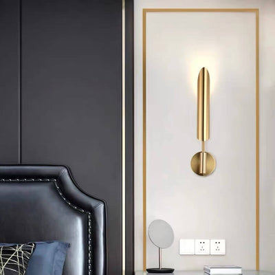 Modern Luxury Gold Iron Lampshade Cylinder 1/2-Light Wall Sconce Lamp