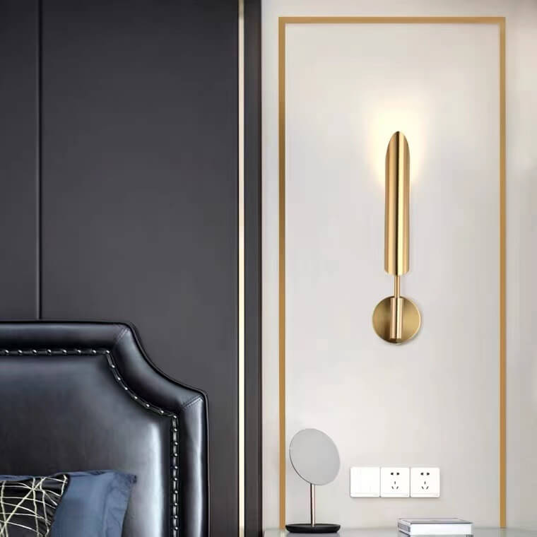 Modern Luxury Gold Iron Lampshade Cylinder 1/2-Light Wall Sconce Lamp