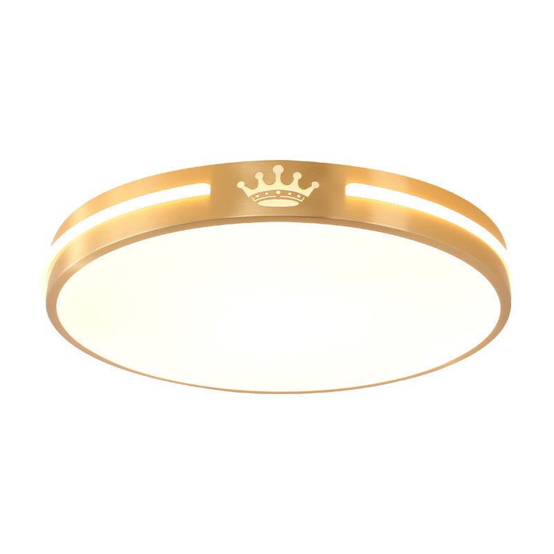 Lumière de plafond LED moderne minimaliste ronde en acrylique et cuivre pour salon 