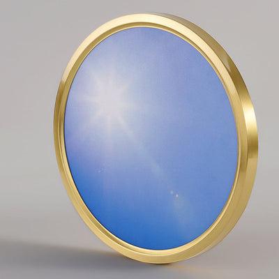 Lumière de plafond LED encastrée avec abat-jour rond en acrylique, design ciel bleu nuage cuivre plein, pour salon 