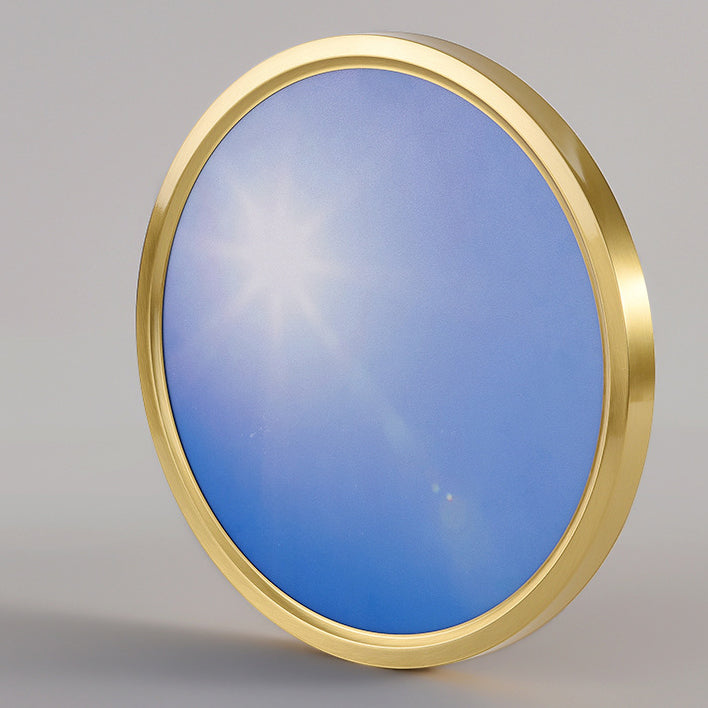 Lumière de plafond LED encastrée avec abat-jour rond en acrylique, design ciel bleu nuage cuivre plein, pour salon 