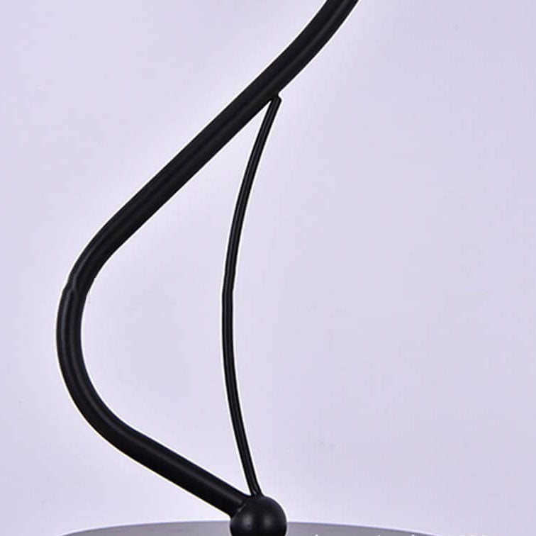 Moderne einfache Blumen-Glaslampe mit gebogenem Eisenfuß, 1-Licht-Tischlampe 