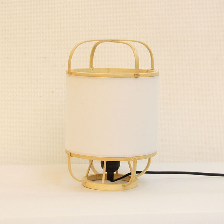 Japanese Simple Bamboo Parchment Lantern 1-Light Table Lamp
