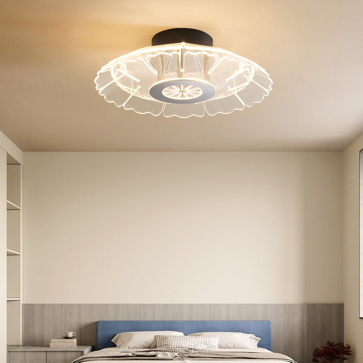 Moderne Luxus Eisen Edelstahl Acryl Blume Runde LED Semi-Flush Mount Deckenleuchte Für Schlafzimmer 