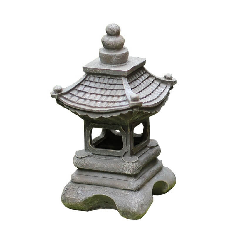 Japanische Zen Solar wasserdichte Pagoda Stein LED Outdoor Garten Dekoration Landschaftslicht 