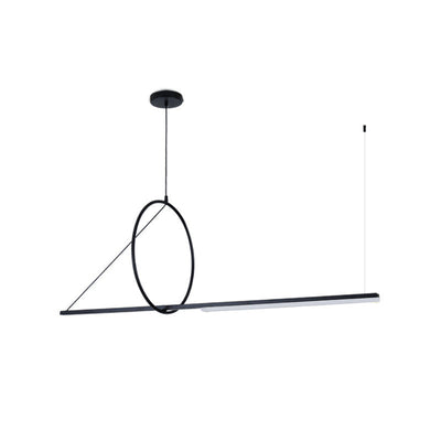 Moderne minimalistische lange Streifen Aluminium Acryl LED Insel Licht Pendelleuchte für Wohnzimmer 