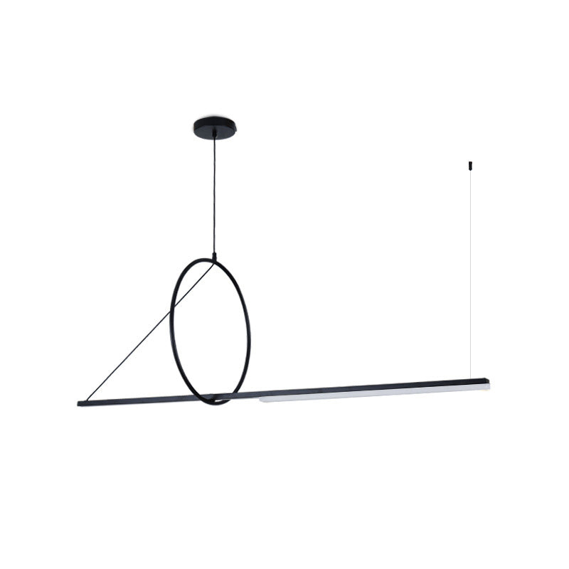 Moderne minimalistische lange Streifen Aluminium Acryl LED Insel Licht Pendelleuchte für Wohnzimmer 