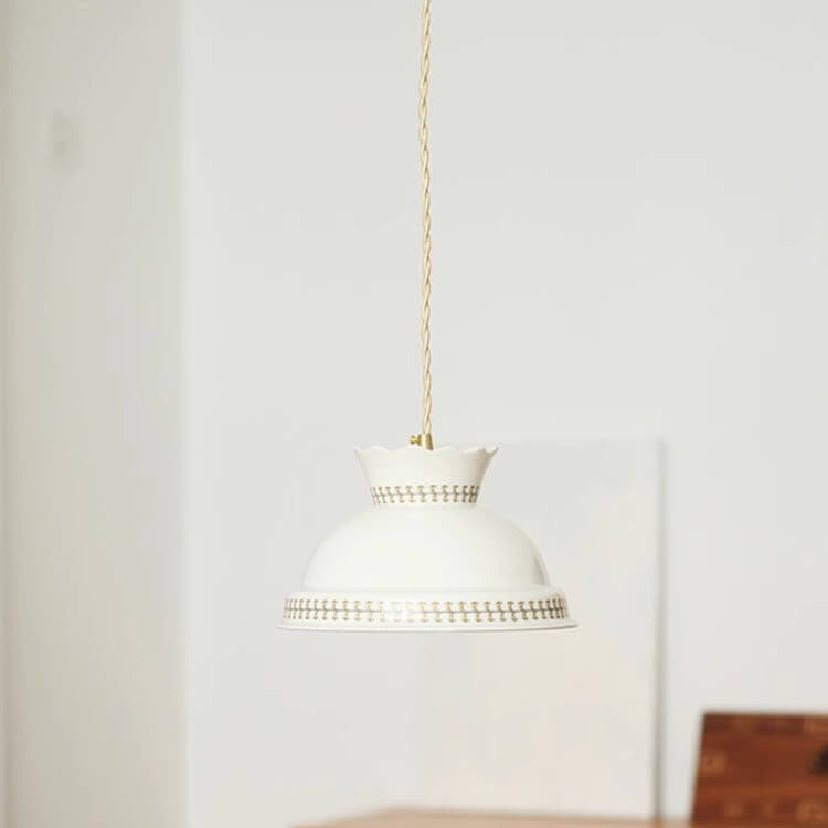 Moderne Einfachheit Keramik Schalenform 1-Licht Pendelleuchte für Wohnzimmer 