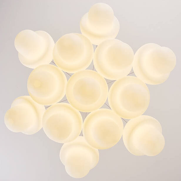 Nordic Minimalist White Mushroom Iron PE 7-Light Island Light Chandelier