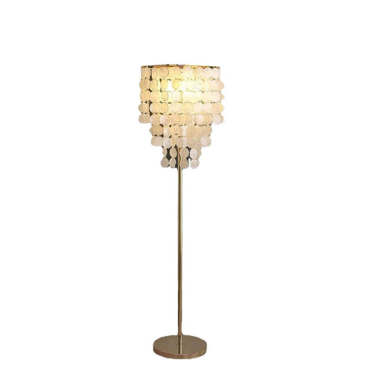 Modern Luxury Iron Seashell Column 3-Light Standing Floor Lamp For Living Room