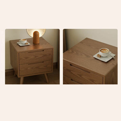 Table de nuit carrée en bois de caoutchouc moderne avec 1/2 tiroir pour chevet 