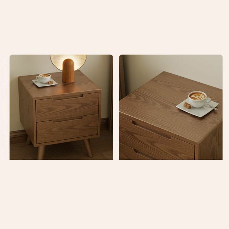 Table de nuit carrée en bois de caoutchouc moderne avec 1/2 tiroir pour chevet 