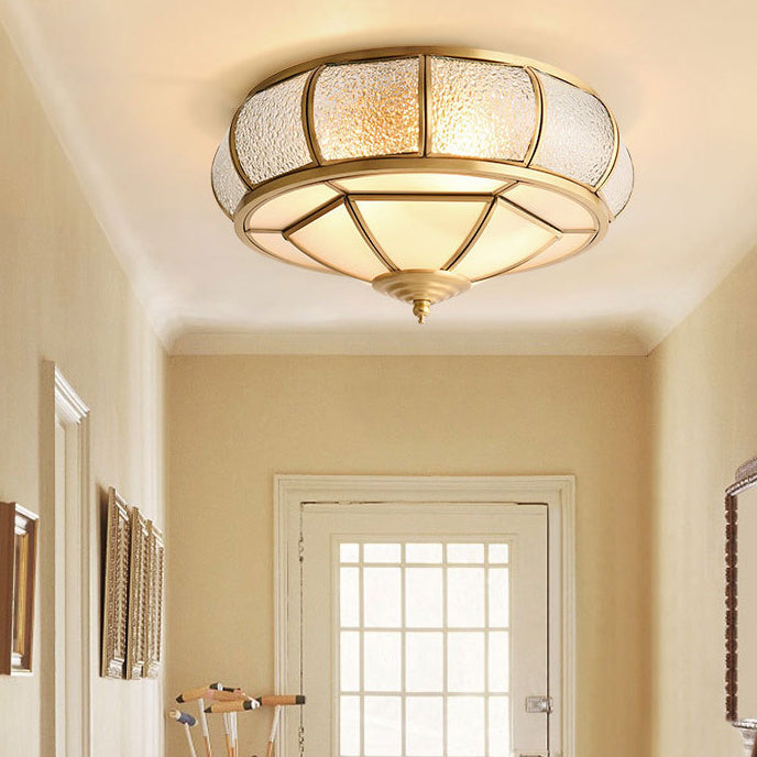 Dôme ovale de luxe contemporain en verre et cuivre complet 3/4/6 lumières plafonnier pour chambre 