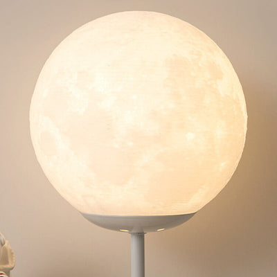 Childlike Cartoon Resin Spaceman Astronaut Decor Moon Shade 1-Light Table Lamp