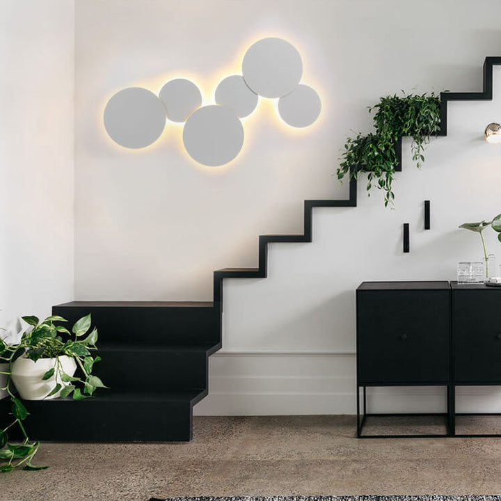 Moderne minimalistische runde Eclipse Eisen LED Wandleuchte Lampe für Wohnzimmer 