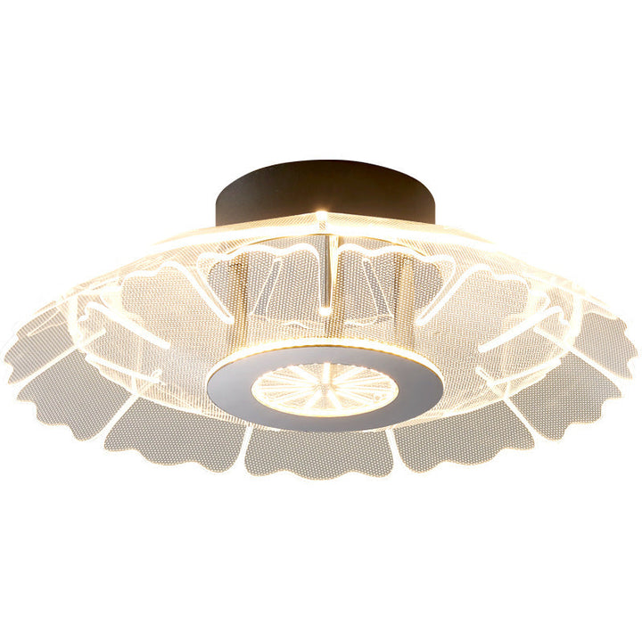 Moderne Luxus Eisen Edelstahl Acryl Blume Runde LED Semi-Flush Mount Deckenleuchte Für Schlafzimmer 
