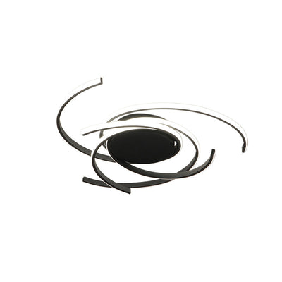 Plafonnier LED à montage affleurant en bande en spirale en aluminium minimaliste moderne pour chambre 