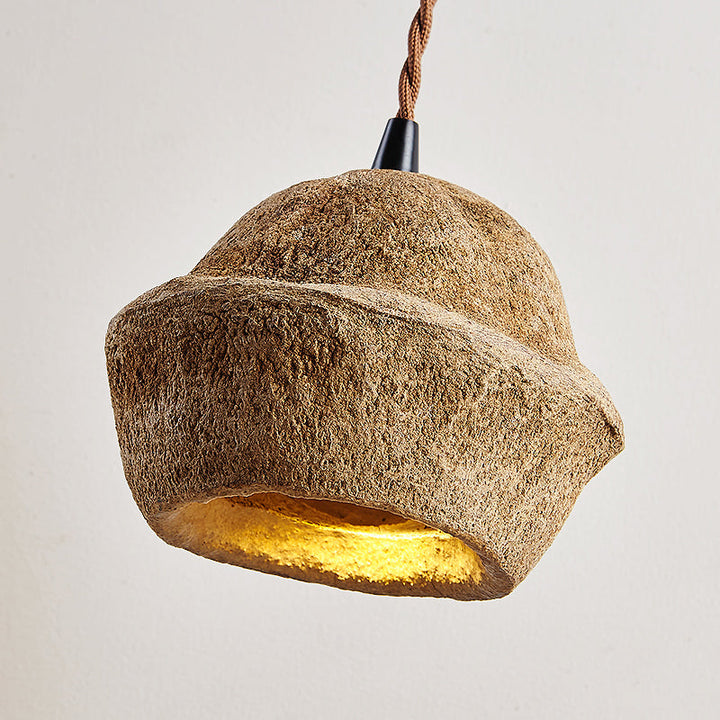 Design traditionnel japonais de coquille de fruit naturel 1-luminaire suspendu pour salle à manger 