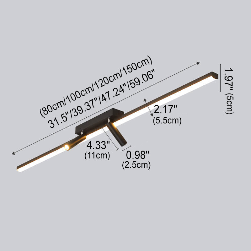 Moderna Minimalista Lámpara de Techo LED de Tira Larga 