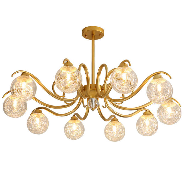 Modern Luxury Magic Bean Glass Gold Branch 6/8/10 Light Chandelier for Living Room