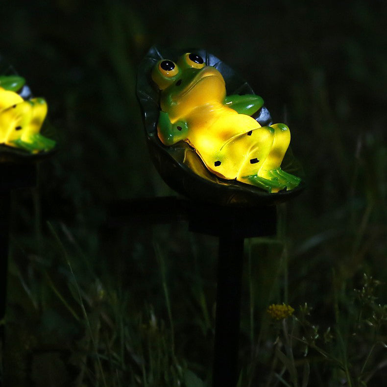 Éclairage paysager LED solaire étanche en résine plastique PP Art Déco moderne en forme de grenouille pour jardin 