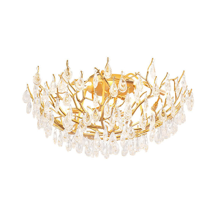 Europäisches Leichtluxus Gold Glamour Kristall 10/12-Licht Deckenleuchte 