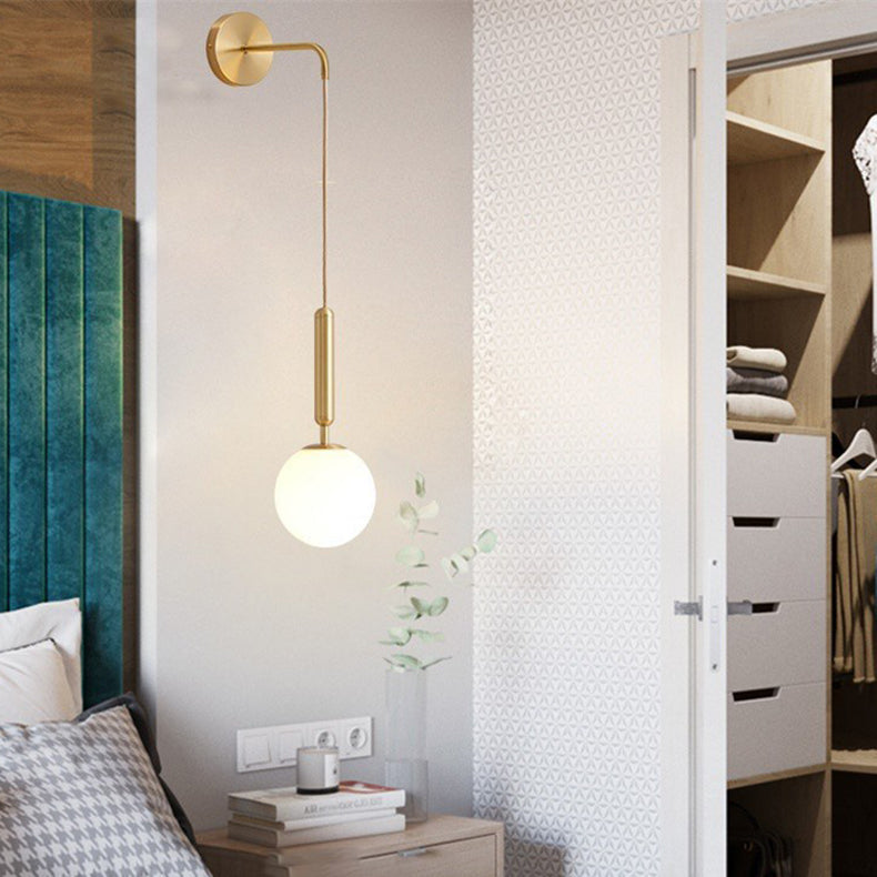 Lampe murale contemporaine Nordic Orb Hardware Glass 1-Light pour salon 