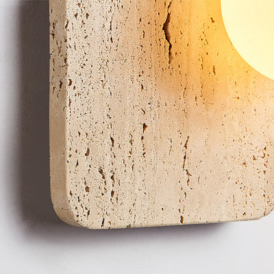 Lámpara de Aplique de Pared de Vidrio de Piedra Cuadrada Minimalista Moderna de 1 Luz para Dormitorio 