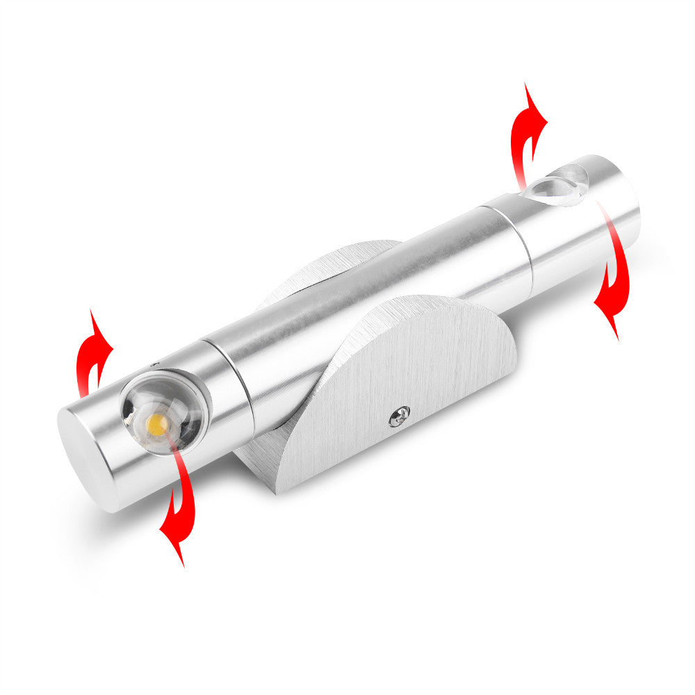 Moderne Einfachheit Zylinder einstellbare Winkel Aluminium LED Wandleuchte Lampe für Schlafzimmer 