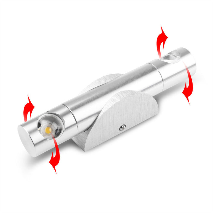 Moderne Einfachheit Zylinder einstellbare Winkel Aluminium LED Wandleuchte Lampe für Schlafzimmer 