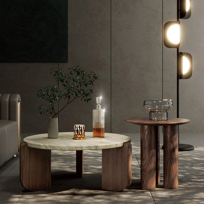 Traditioneller japanischer Marmortisch aus Holz für das Wohnzimmer 