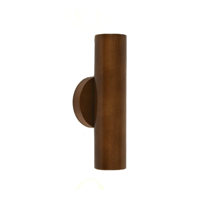 Applique murale LED en bois de caoutchouc cylindrique japonais traditionnel pour chambre à coucher 