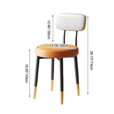 Moderner minimalistischer runder gepolsterter rechteckiger Rücken Tech Stoff Metall Esszimmerstuhl für das Esszimmer 