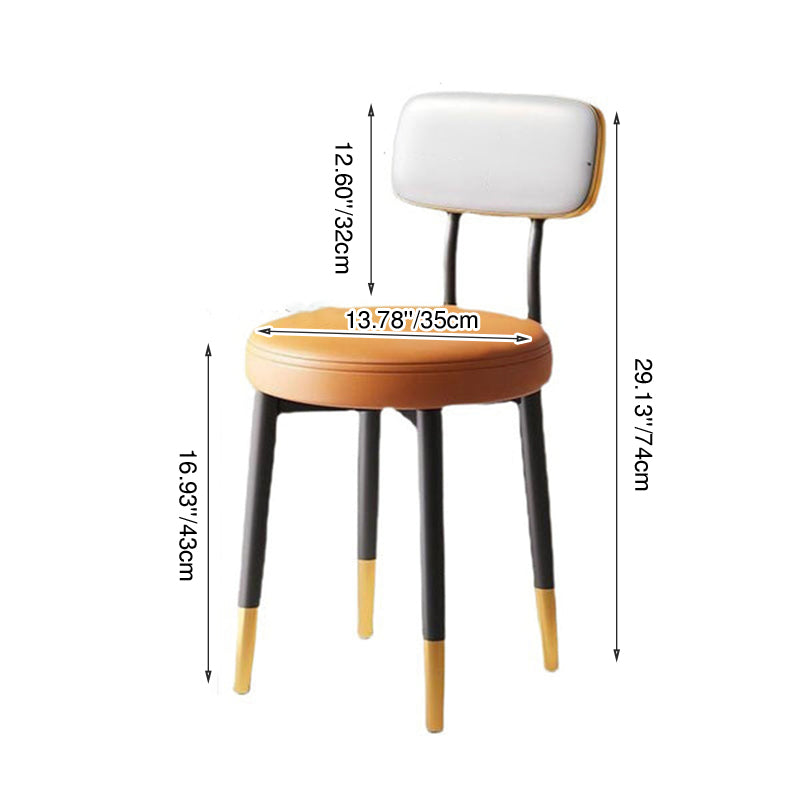 Moderner minimalistischer runder gepolsterter rechteckiger Rücken Tech Stoff Metall Esszimmerstuhl für das Esszimmer 