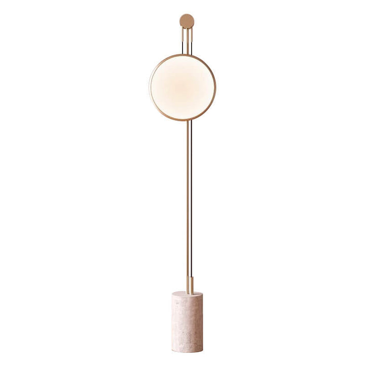Europäische einfache runde Schirm Eisen Faux Marmorstruktur Basis LED Stehende Stehlampe 